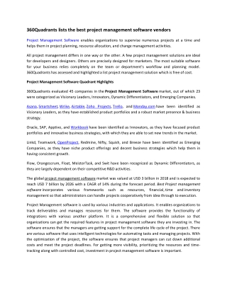 Best Project Management Software in 2020 - 360Quadrants