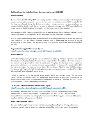 Building Information Modelling Market size, status and forecast 2018-2026