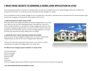 7 MUST-READ SECRETS TO WINNING A HOME LOAN APPLICATION IN UTAH