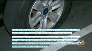 Vandals Slash More Than 40 Tires At San Bernardino Apartment Complex