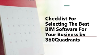 Checklist For Selecting The Best BIM Software For Your Business by 360Quadrants