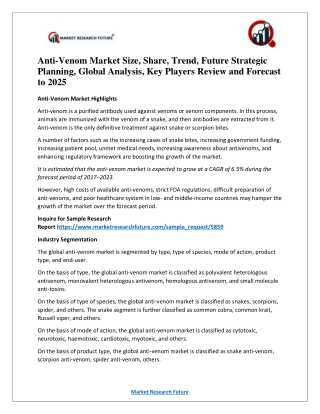 Anti-Venom Market Research Report – Forecast to 2023 - Shortcut