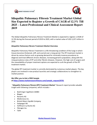 Idiopathic Pulmonary Fibrosis (IPF) Treatment Market Research Report - Global Forecast till 2025 - Shortcut