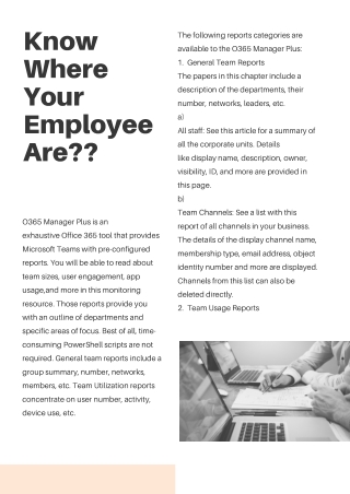 Know Where Your Employee Are??