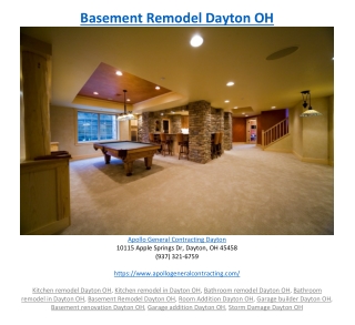 Basement Remodel Dayton OH