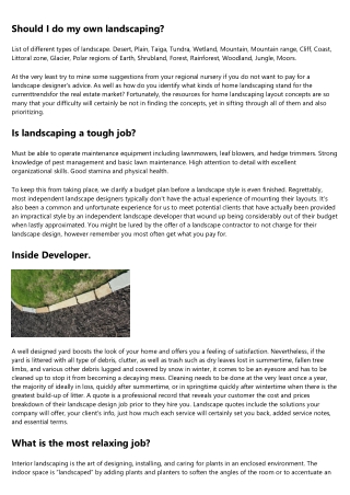 Landscaping Company Work Description