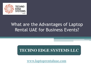 What are the Advantages of Laptop Rental UAE for Business Events?