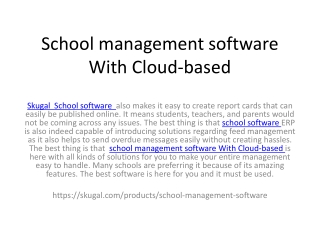 School management software  With Cloud-based