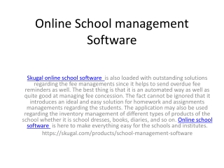 Online School management Software