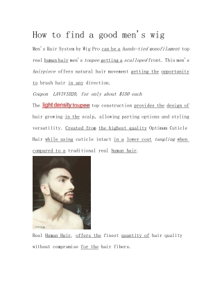 How to find a good men's wig