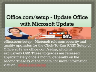 Office.com/setup - Update Office with Microsoft Update