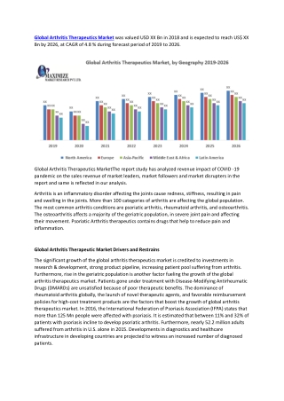 Global Arthritis Therapeutics Market