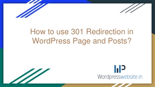 How to use 301 Redirection in WordPress Page and Posts?