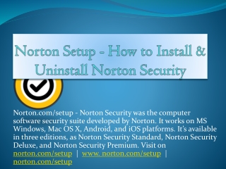 Norton Setup - How to Install & Uninstall Norton Security