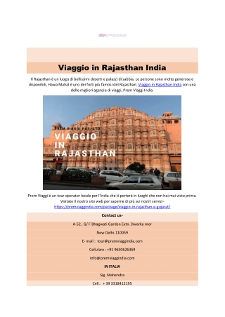 Viaggio in Rajasthan India