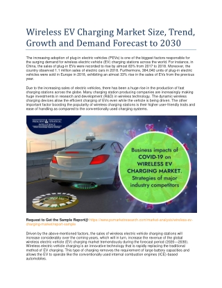 Wireless EV Charging Market Trends, Growth Opportunities post after COVID19 Outbreak