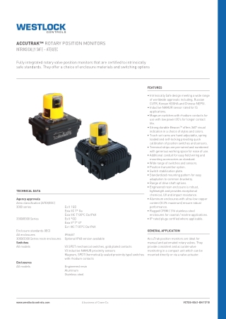Westlock Control Intrinsically Safe Rotary Position Monitors ATEX/IEC | Instronline