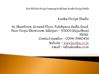 Best Website Design Company In Udaipur Kanku Design Studio