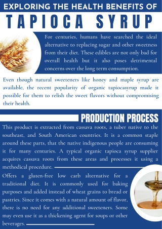 Exploring the Health Benefits of Tapioca Syrup