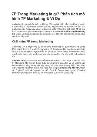 7P Trong Marketing là gì? Phân tích mô hình 7P Marketing & Ví Dụ - Luận văn 99