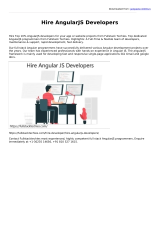 Hire AngularJS Developers