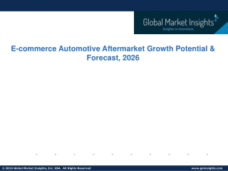 E-commerce Automotive Aftermarket 2020-2026; Growth Forecast & Industry Share Report