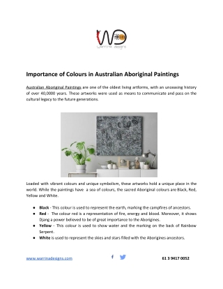 Importance of Colours in Australian Aboriginal Paintings