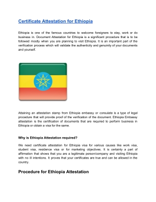 Certificate Attestation for Ethiopia