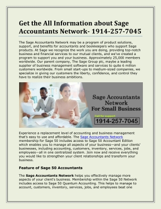 Sage Accountants Network - Small Business Network