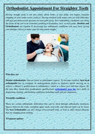 Orthodontist Appointment For Straighter Teeth