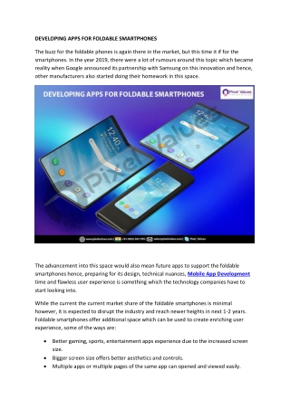 DEVELOPING APPS FOR FOLDABLE SMARTPHONES