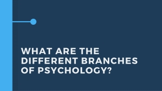 What Are The Different Branches Of Psychology?