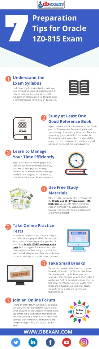 7 Preparation Tips for Oracle 1Z0-815 Exam