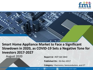 Smart Home Appliance Market to Face a Significant Slowdown in 2020, as COVID-19 Sets a Negative Tone for Investors 2017-