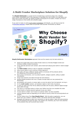 A Multi-Vendor Marketplace Solution for Shopify