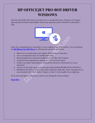 HP Office Jet Pro 8035 Driver For Windows