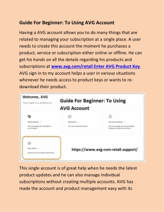 Guide For Beginner: To Using AVG Account - Avg.com/retail