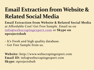 Email Extraction from Website & Related Social Media