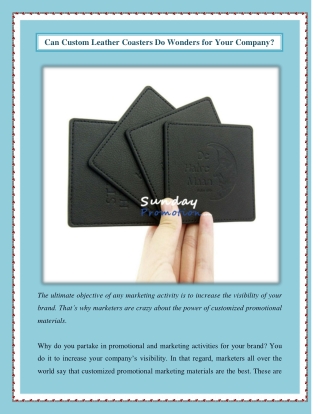 Can Custom Leather Coasters Do Wonders for Your Company?