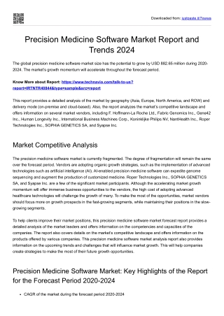 Precision Medicine Software Market by Delivery Mode and Geography 2024