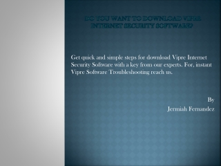 Do You Want To Download Vipre Internet Security Software?