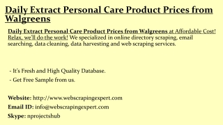 Daily Extract Personal Care Product Prices from Walgreens