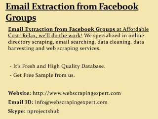 Email Extraction from Facebook Groups