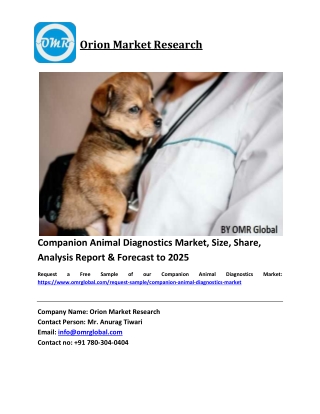 Companion Animal Diagnostics Market Size, Industry Trends, Share and Forecast 2019-2025