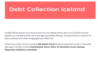 Debt collection Iceland