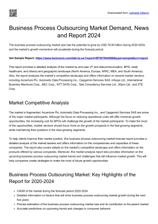 Business Process Outsourcing Market Application and Report 2024
