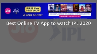 Best Online TV App to watch IPL 2020