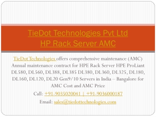 HP Rack Server AMC Vendor India | HPE ProLiant Server AMC Cost/Price