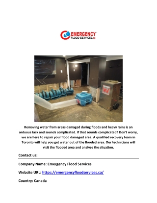 Emergency Flood Restoration Service in Canada | emergencyfloodservices.ca