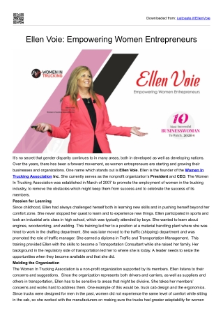 Ellen Voie: Empowering Women Entrepreneurs | CIOLook